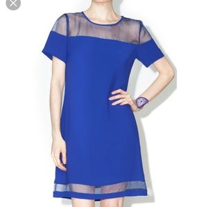 NWT Skies Are Blue Cobalt Blue Organza Shift Dress